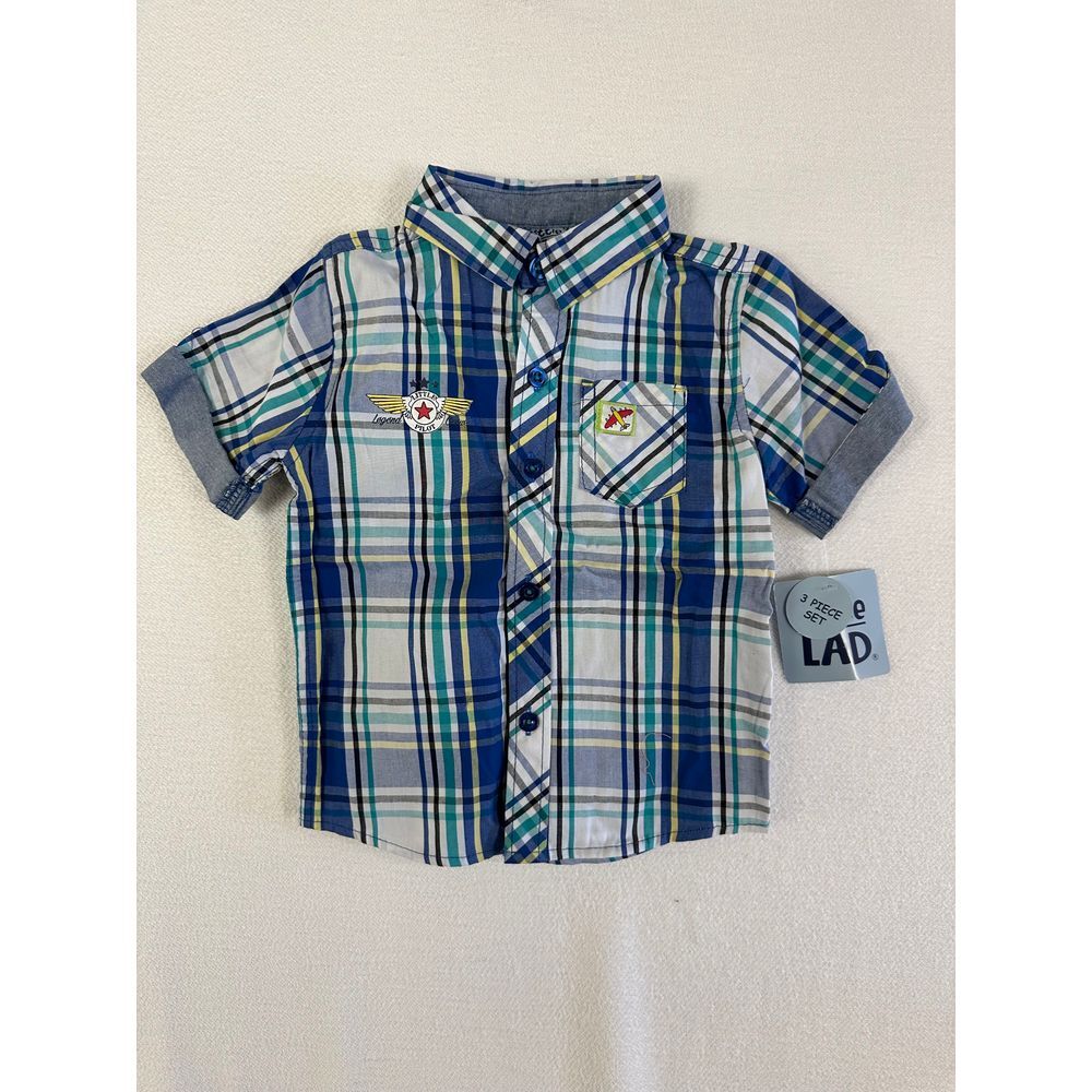 Little Lad Button Up Boys 24 Months Short‎ Sleeve NWT